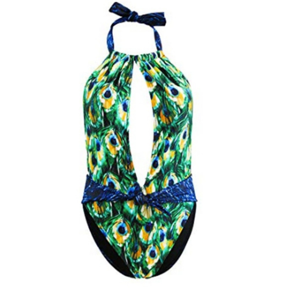 Gottex | Pavone One Piece Plunge Halter Swimsuit